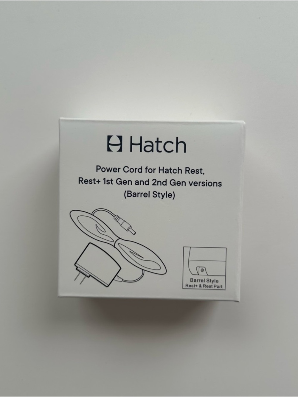 Hatch Power Cord (Barrel Style) in White